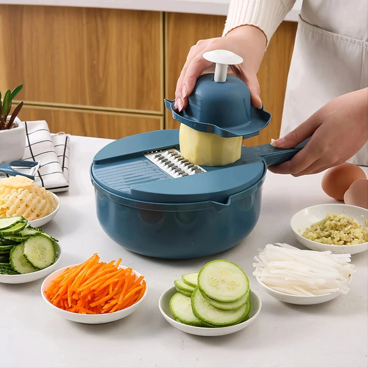 Speedy 9-in-1 Vegetable Cutter — Manual Slicer & Shredder to Cut Kitchen Prep Time in Half