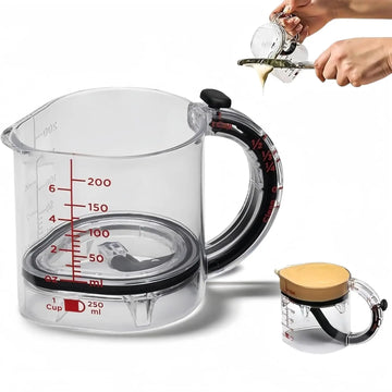 Adjustable 4-in-1 Measuring Cup Kit: Scraper-Base Design for Precise Cooking & Baking