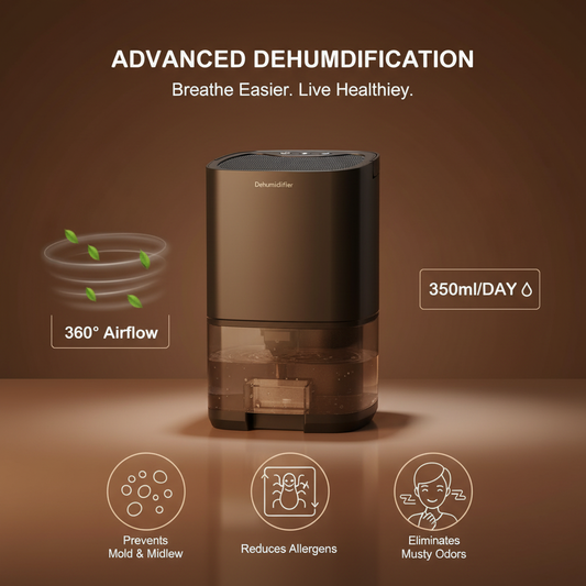 Portable & Quiet Air Dehumidifier — Compact Moisture Absorber for Home, Bedroom & Office